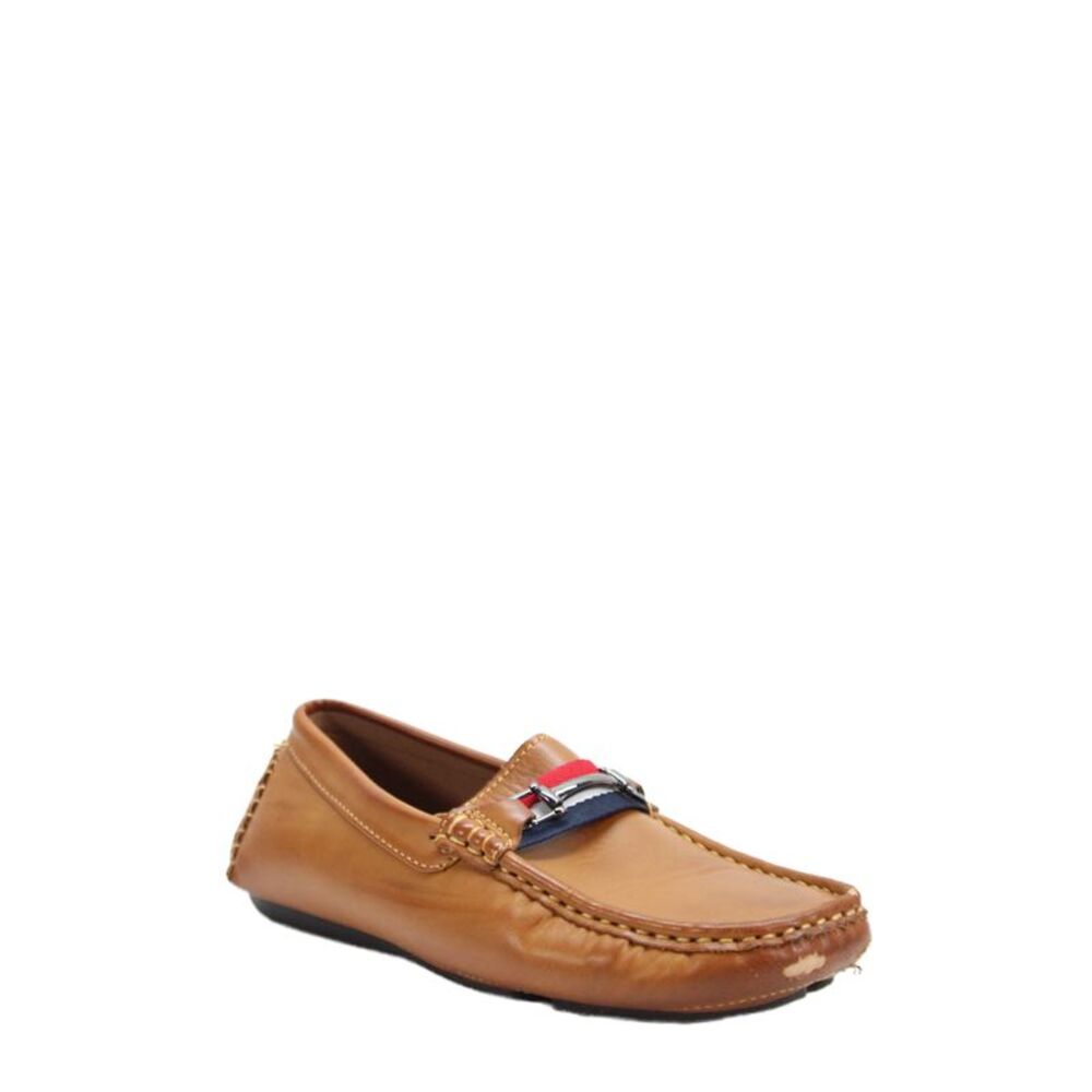 Bruno Marc Boys Leather Slip-On Casual Loafers Brown Size 3